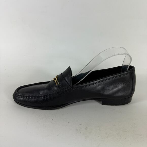 Salvatore Ferragamo Casual Shoes Men\'s 9 Black Leather Slip-On Low Top Loafers main image 6